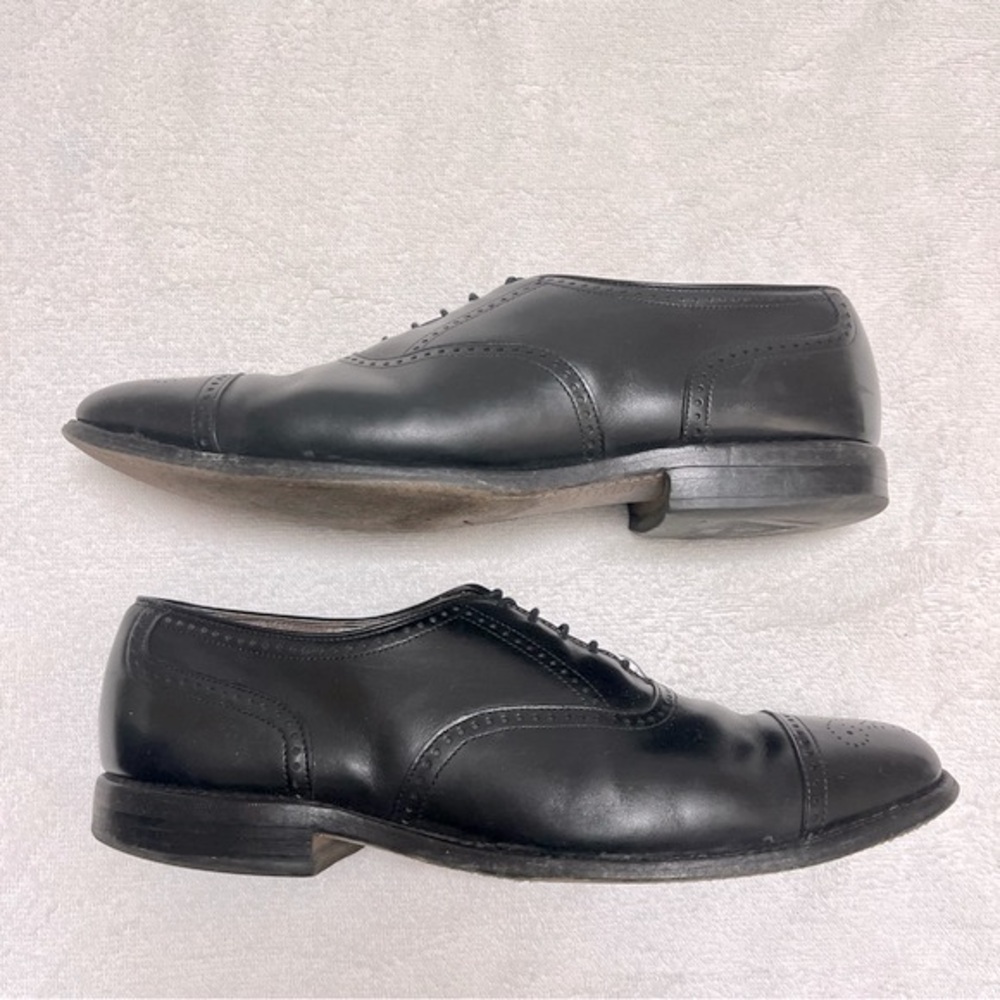 Allen Edmonds Stratton Mens Lace Up Oxford Dress Shoes Black Cap Toe Size 9.5D - Picture 4 of 10